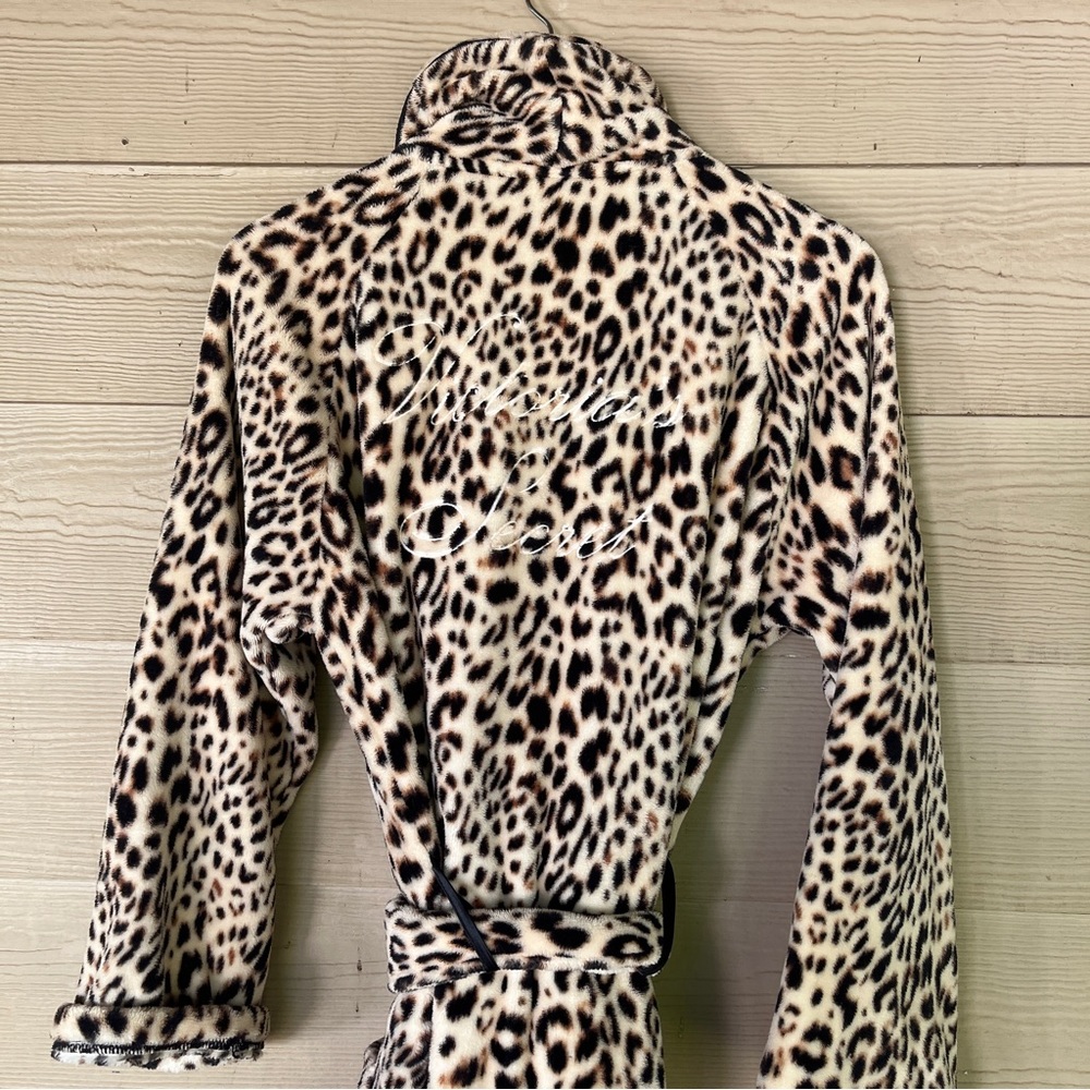 Victoria's Secret Leopard Print Robe M/L Cozy Fluffy Lounge
